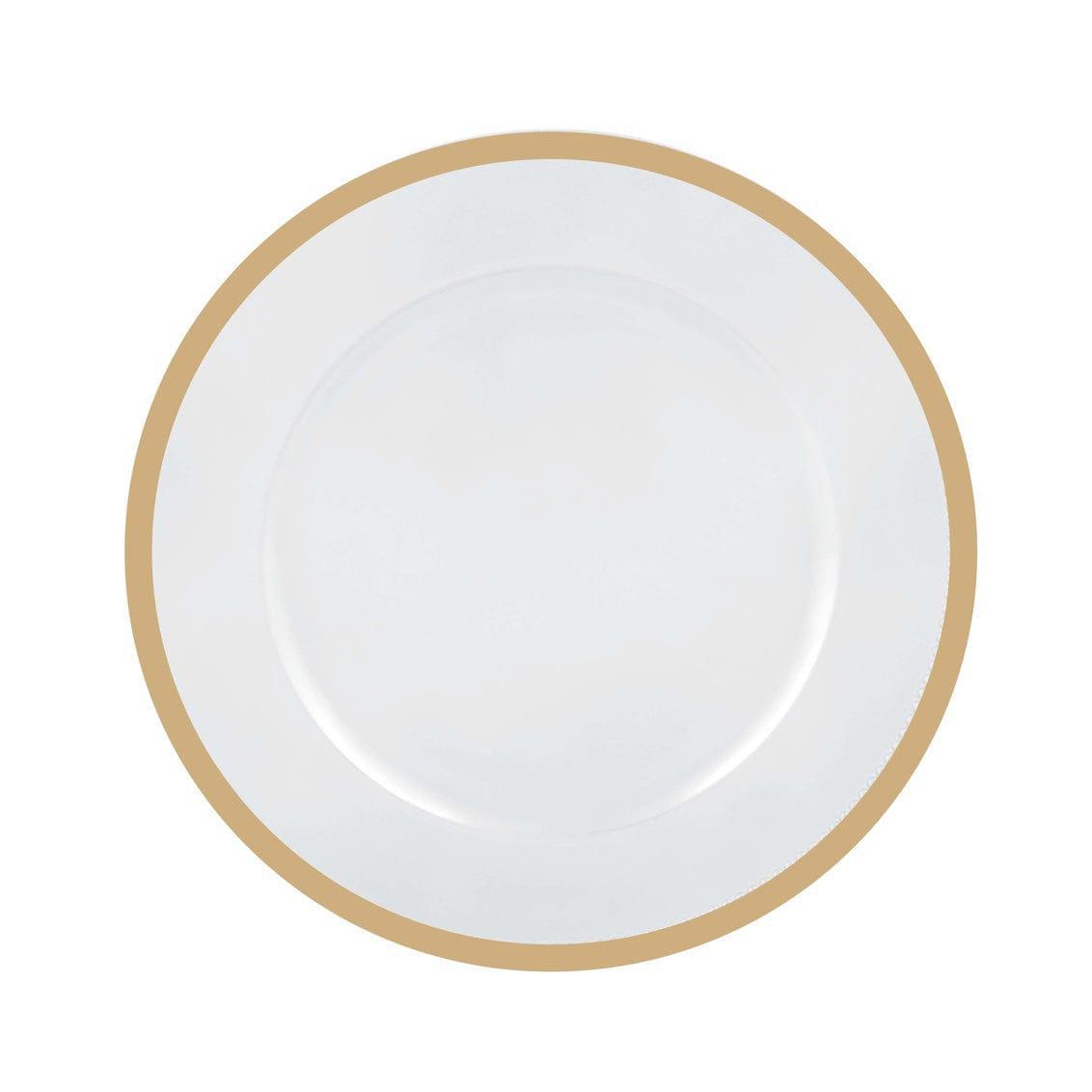 Round Charger Plate Gold Trim-Clear