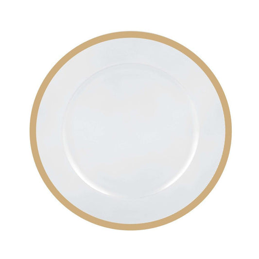 Round Charger Plate Gold Trim-Clear