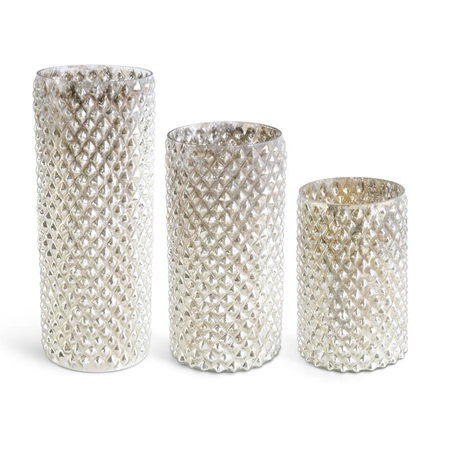 Antique gold hobnail vases