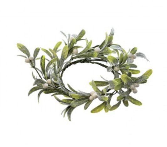 Frosted wp mistletoe berry candle ring