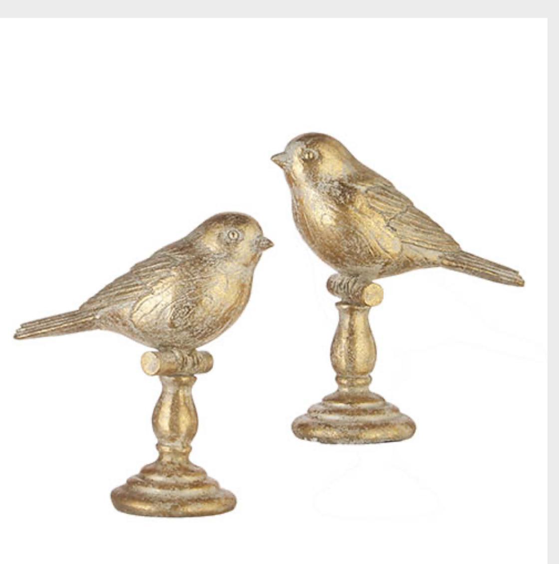 5” gold leaf bird finial